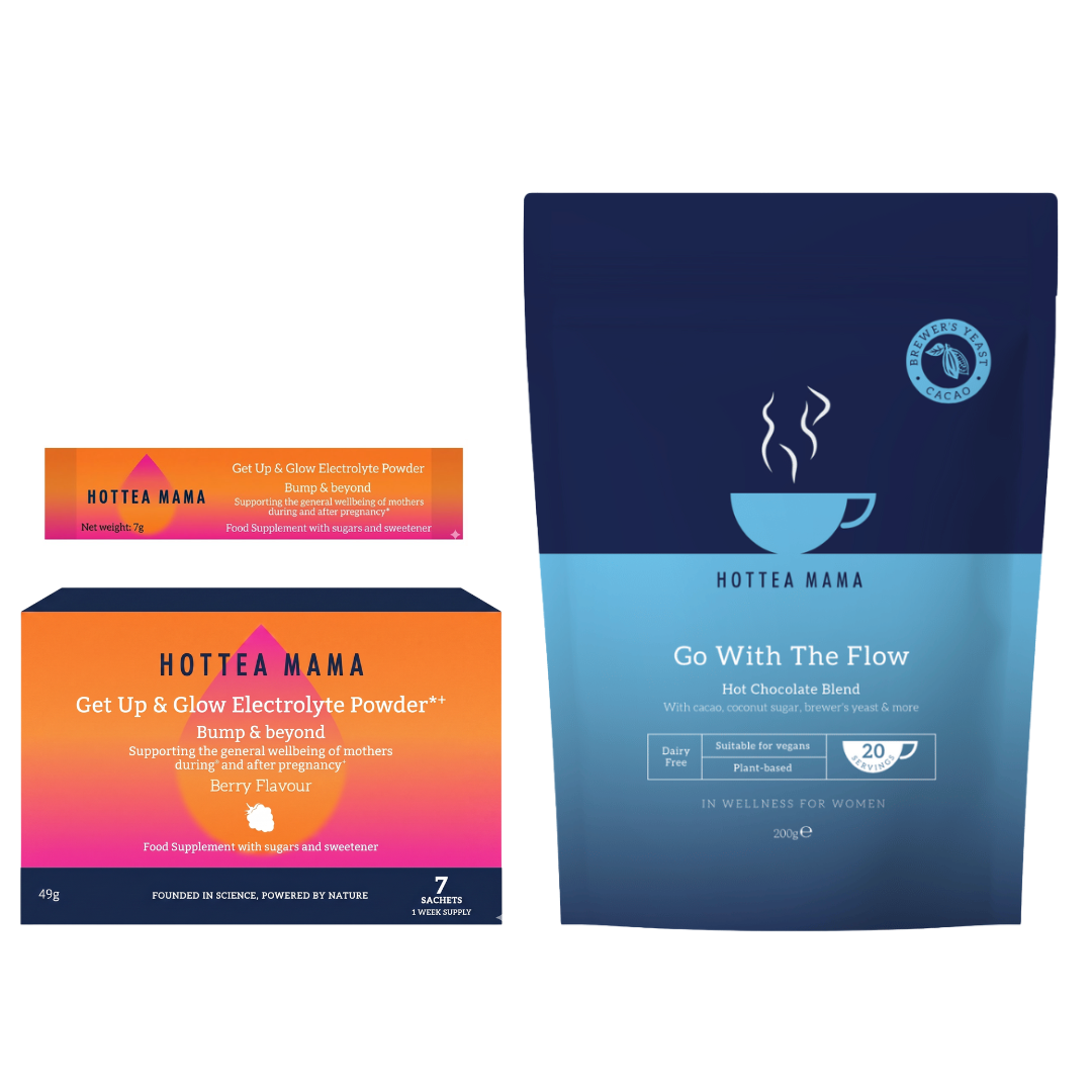 Image of Go With The Flow lactation support hot chocolate and Get Up & Glow Electrolyte powder