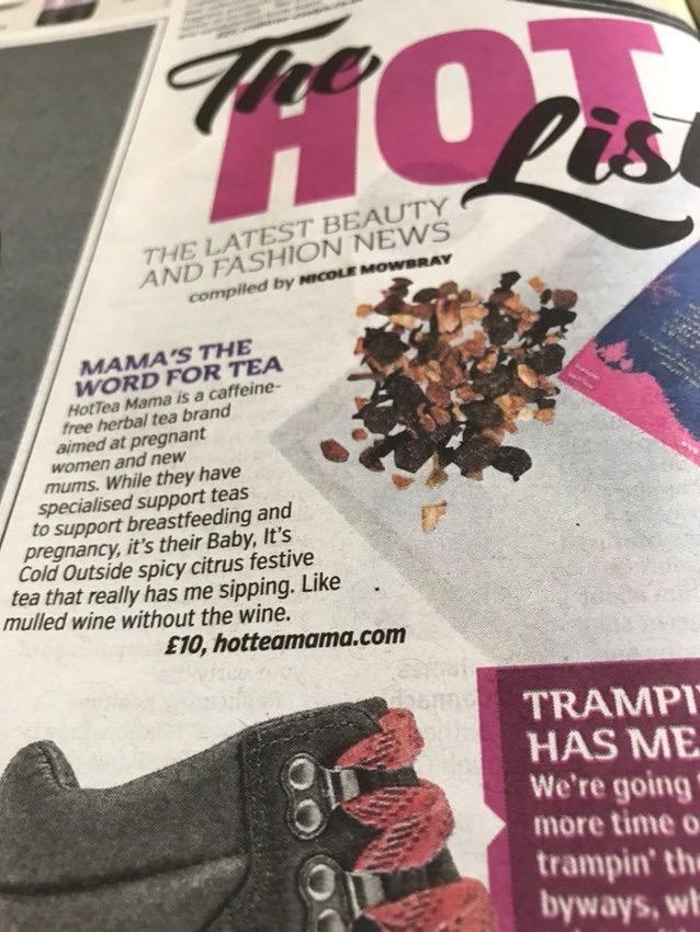 Photo of 'The Hot List' from the Metro, showing Baby It's Cold Outside tea