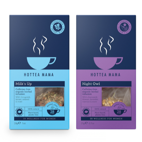 HotTea Mama Breastfeeding Mama Gift Set including Milks Up Breastfeeding Tea, Night Owl Sleepy Tea and Frank Green splash proof cup