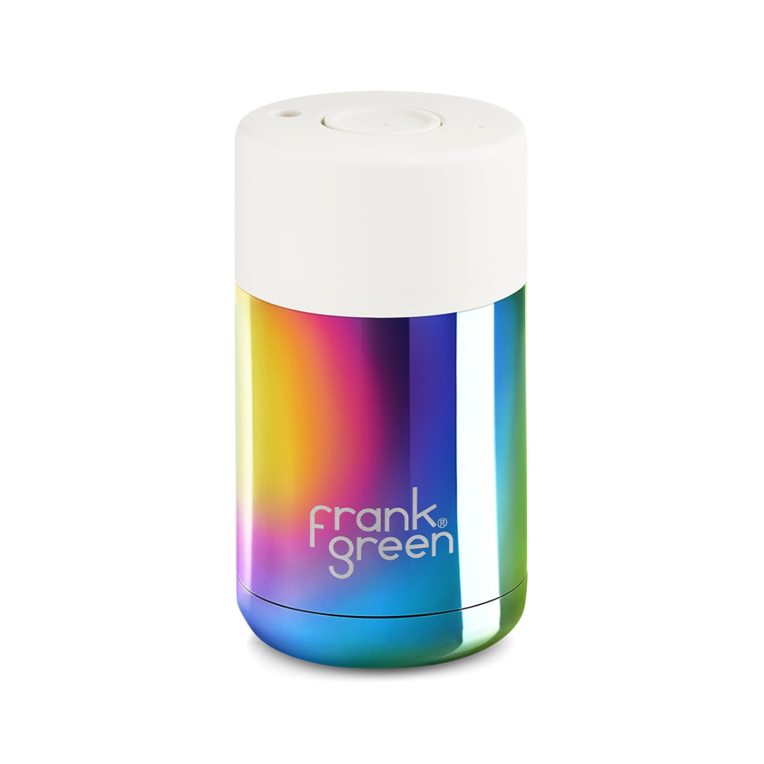 Photo of Rainbow Frank Green, one handed, splash proof cup