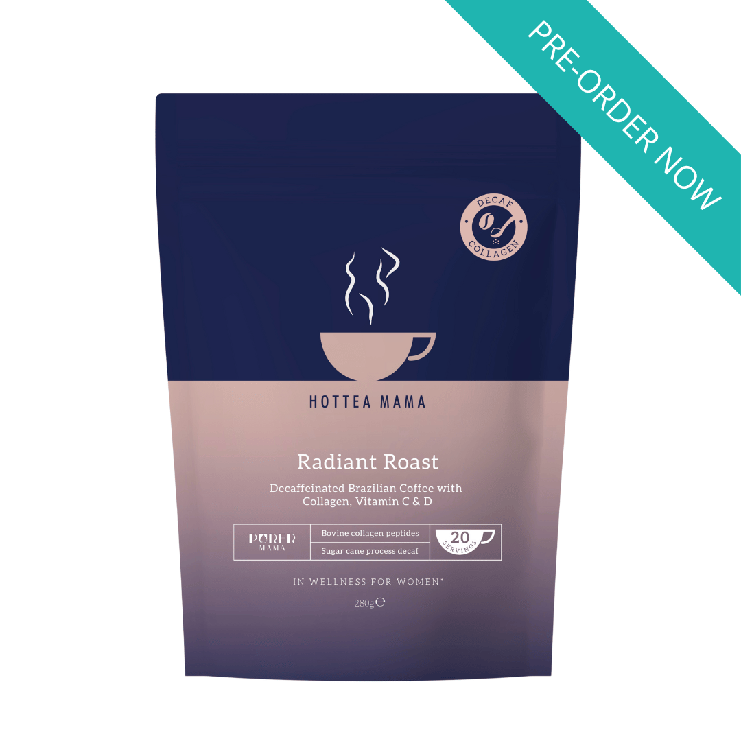 HOTTEA MAMA Radiant Roast coffee package on a white background