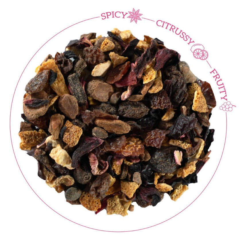 HotTea Mama Baby It's Cold Outside Christmas Tea Loose leaf tea with description of flavour - spicy, citrussy and fruity