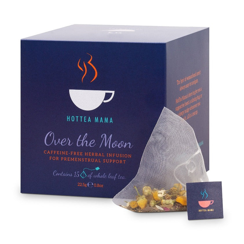Over The Moon Menstruation Herbal Tea, caffeine free wwith whole leaf, plastic free tea bag
